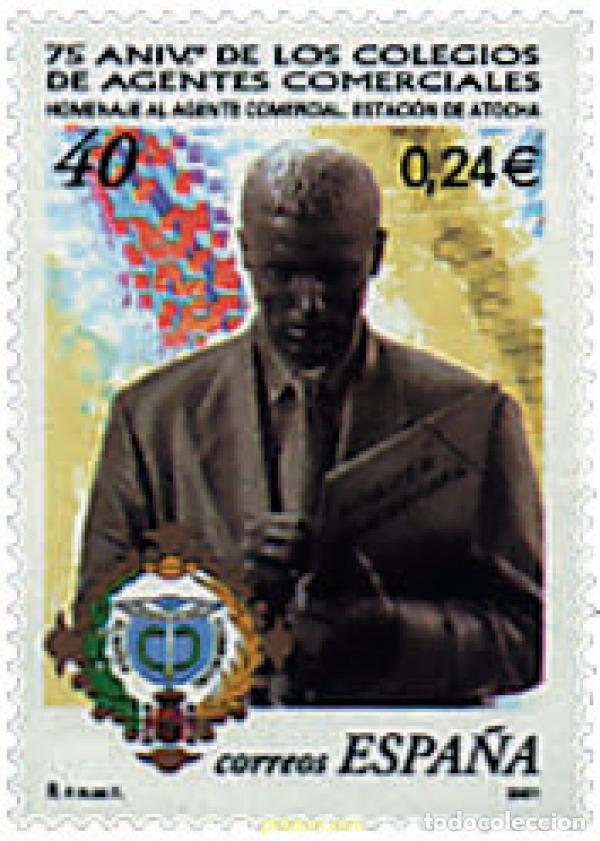 Sellos: 86161 MNH ESPA&Ntilde;A 2001 75 ANIVERSARIO DE LOS COLEGIOS DE AGENTES COMERCIALES
