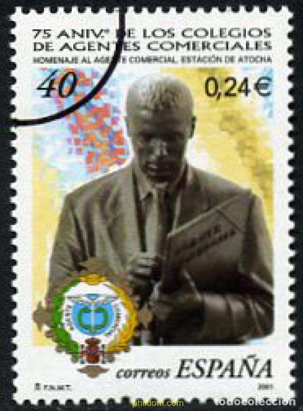 Sellos: 208352 MNH ESPA&Ntilde;A 2001 75 ANIVERSARIO DE LOS COLEGIOS DE AGENTES COMERCIALES