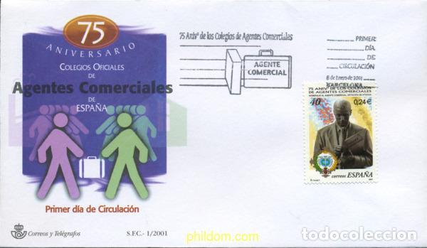 Sellos: 250419 MNH ESPA&Ntilde;A 2001 75 ANIVERSARIO DE LOS COLEGIOS DE AGENTES COMERCIALES