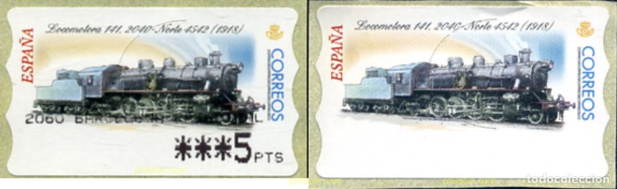 Sellos: 273479 MNH ESPA&Ntilde;A 2001 LOCOMOTORA DE VAPOR