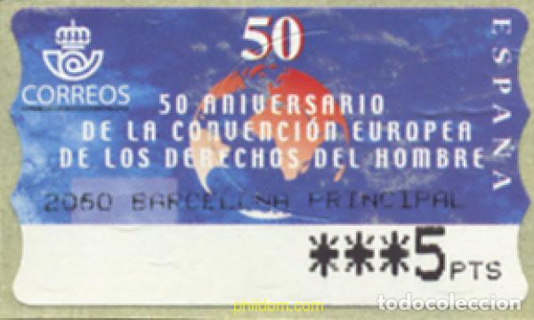 Selos: 83089 MNH ESPA&Ntilde;A 2000 50 ANIVERSARIO DE LA CONVENCION EUROPEA DE LOS DERECHOS DEL HOMBRE