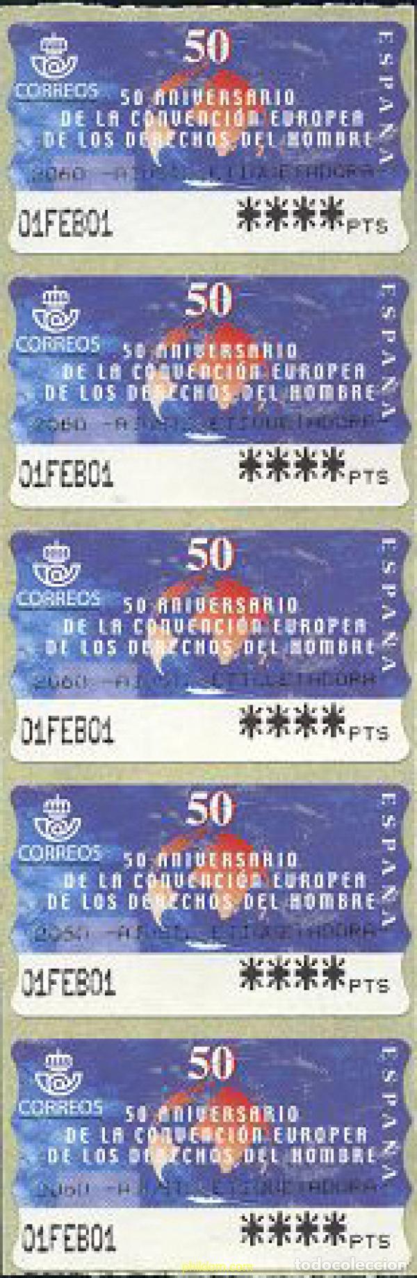Selos: 208832 MNH ESPA&Ntilde;A 2000 50 ANIVERSARIO DE LA CONVENCION EUROPEA DE LOS DERECHOS DEL HOMBRE