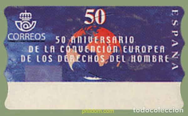 Selos: 273482 MNH ESPA&Ntilde;A 2000 50 ANIVERSARIO DE LA CONVENCION EUROPEA DE LOS DERECHOS DEL HOMBRE