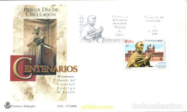 Selos: 244648 MNH ESPA&Ntilde;A 2001 4 CENTENARIO DE LA MUERTE DEL CARDENAL RODRIGO DE CASTRO