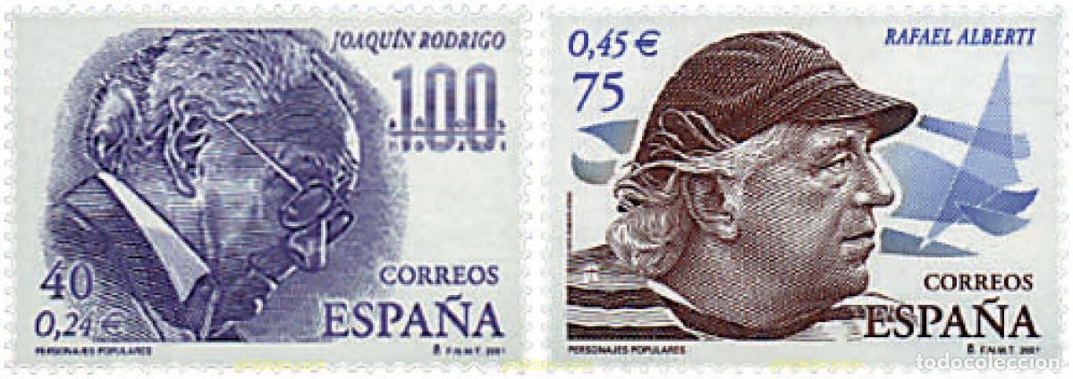 Francobolli: 82942 MNH ESPA&Ntilde;A 2001 PERSONAJES POPULARES