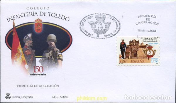 Sellos: 250426 MNH ESPA&Ntilde;A 2001 150 ANIVERSARIO DEL COLEGIO DE INFANTERIA DE TOLEDO