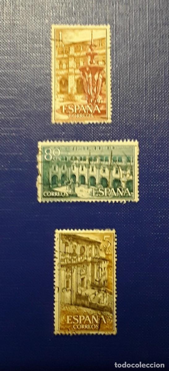Sellos: Espa&ntilde;a 1960, Real Monasterio de Samos Edifil 1322 / 1324 serie completa