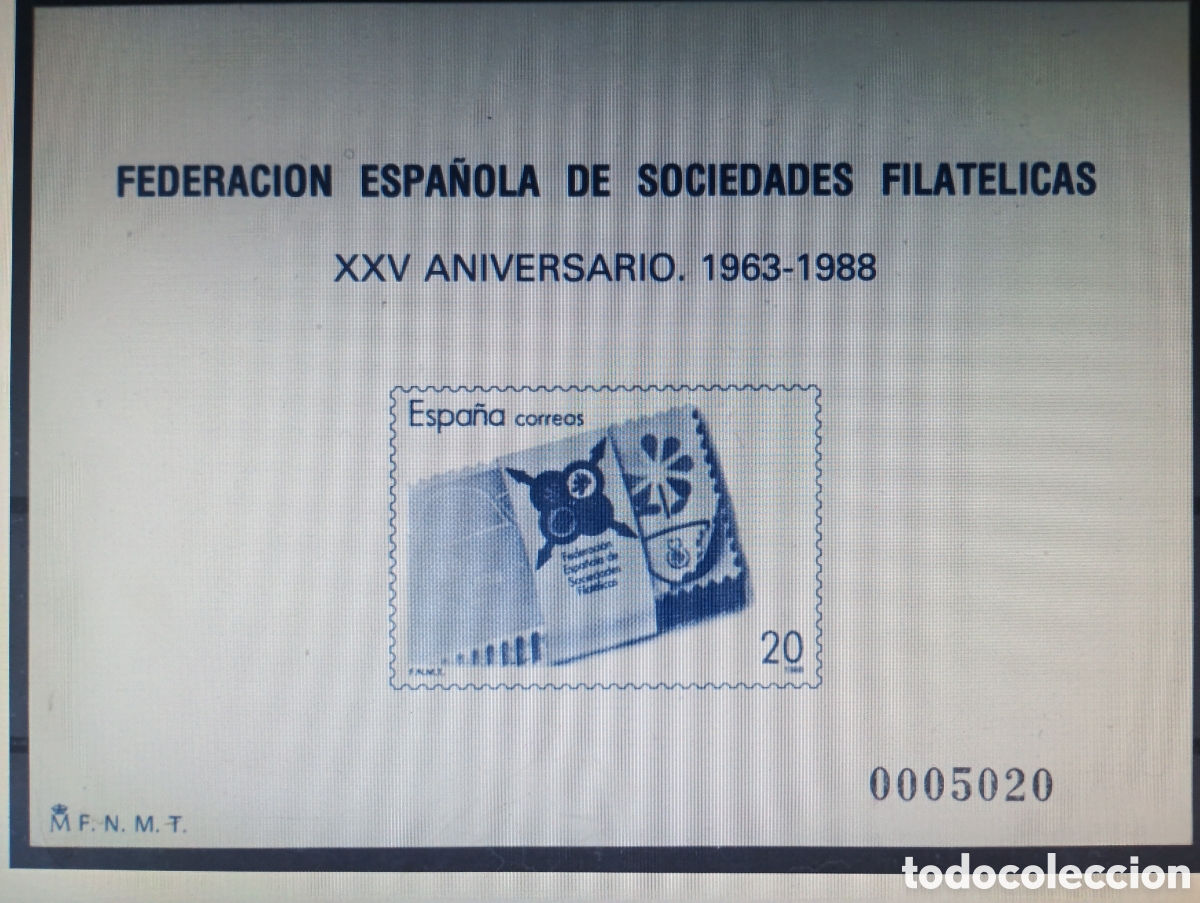 Sellos: SELLOS ESPA&Ntilde;A MNH 1988 PRUEBA DE LUJO NUM 16 XXV ANIVERSARIO FESOFI