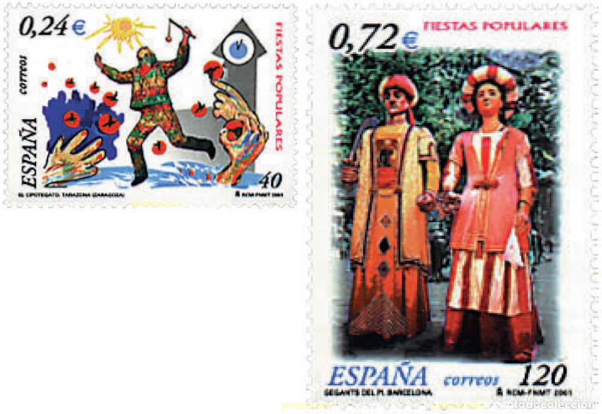 Sellos: 83079 MNH ESPA&Ntilde;A 2001 FIESTAS POPULARES
