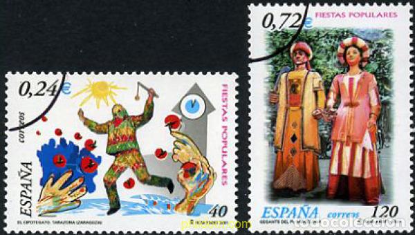 Sellos: 208322 MNH ESPA&Ntilde;A 2001 FIESTAS POPULARES