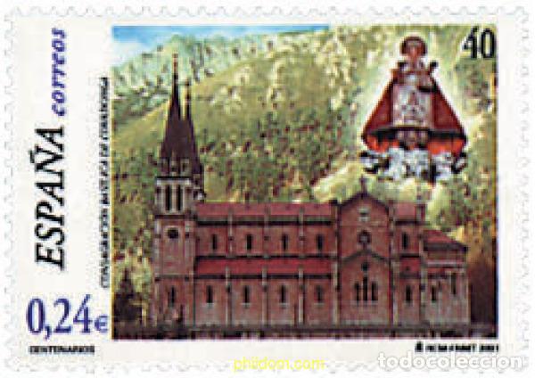 Sellos: 83084 MNH ESPA&Ntilde;A 2001 CENTENARIO DE LA CONSAGRACION DE LA BASILICA DE COVADONGA