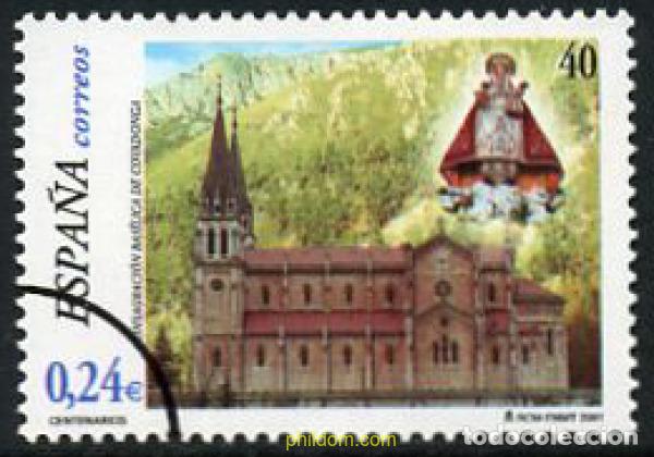 Sellos: 208317 MNH ESPA&Ntilde;A 2001 CENTENARIO DE LA CONSAGRACION DE LA BASILICA DE COVADONGA