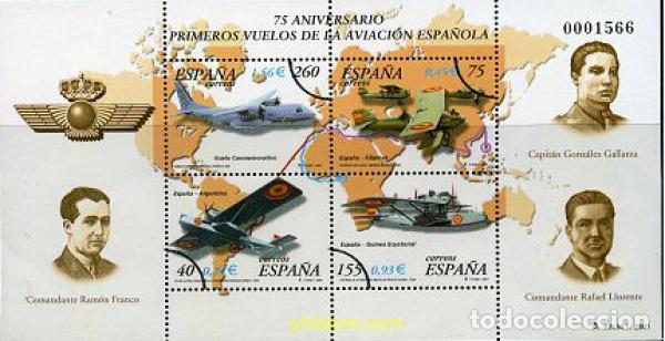 Sellos: 208338 MNH ESPA&Ntilde;A 2001 75 ANIVERSARIO DE LOS PRIMEROS VUELOS DE LA AVIACION ESPA&Ntilde;OLA