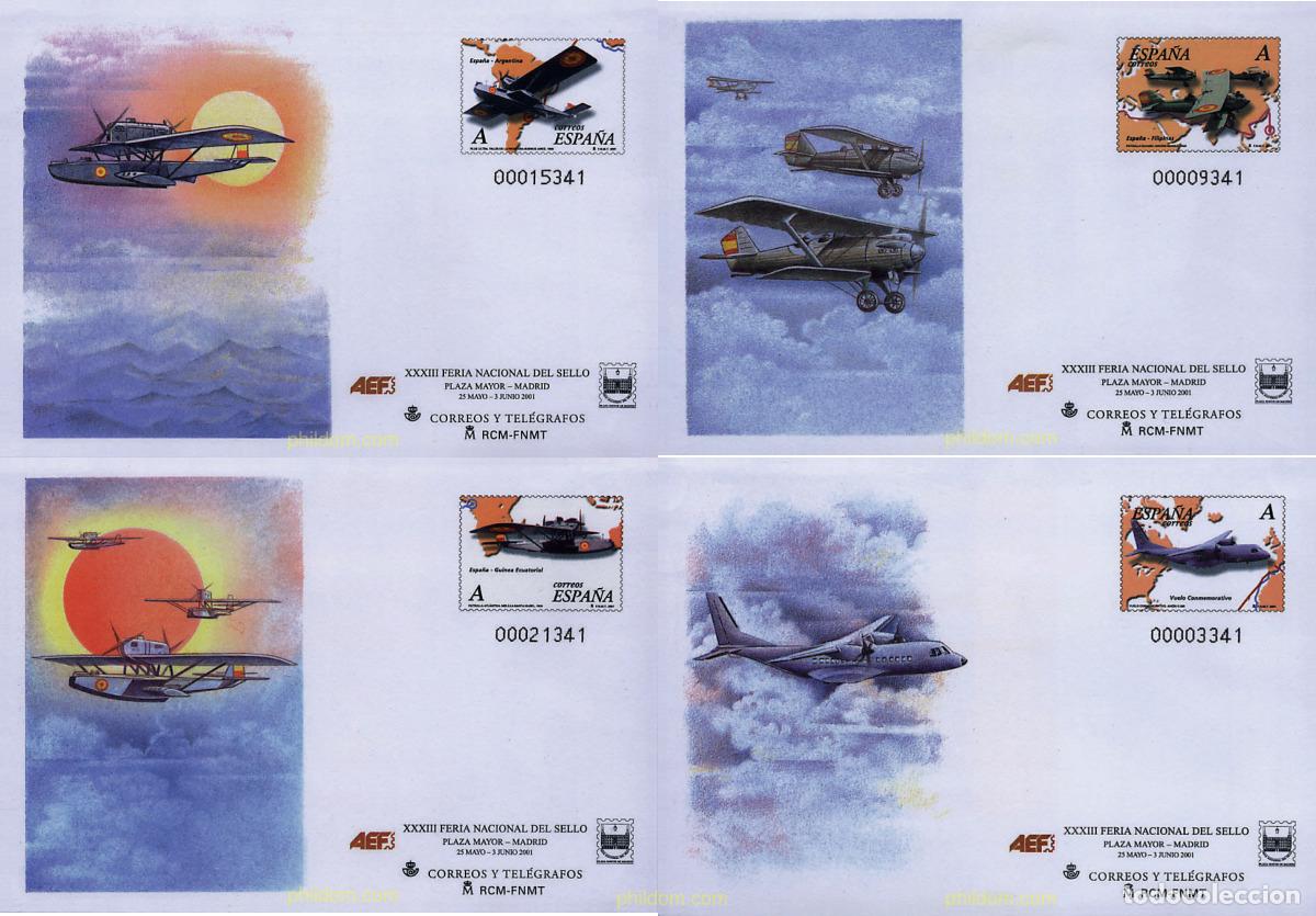 Sellos: 323519 MNH ESPA&Ntilde;A 2001 75 ANIVERSARIO DE LOS PRIMEROS VUELOS DE LA AVIACION ESPA&Ntilde;OLA