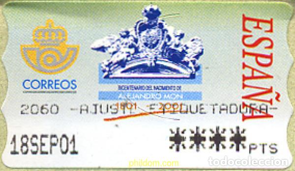 Sellos: 273476 MNH ESPA&Ntilde;A 2001 BICENTENARIO DEL NACIMIENTO DE ALEJANDRO MON