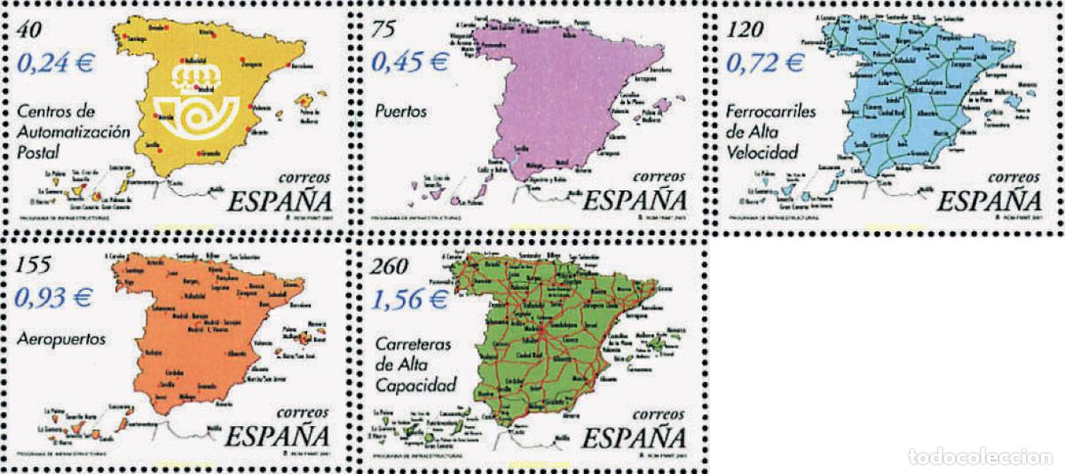 Sellos: 4056 MNH ESPA&Ntilde;A 2001 150 ANIVERSARIO DEL MINISTERIO DE FOMENTO