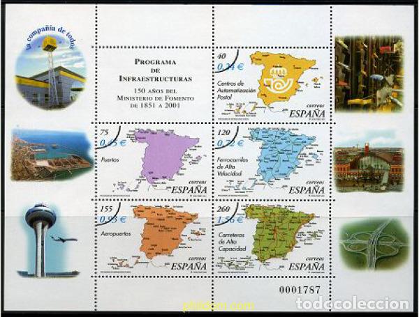 Sellos: 208304 MNH ESPA&Ntilde;A 2001 150 ANIVERSARIO DEL MINISTERIO DE FOMENTO