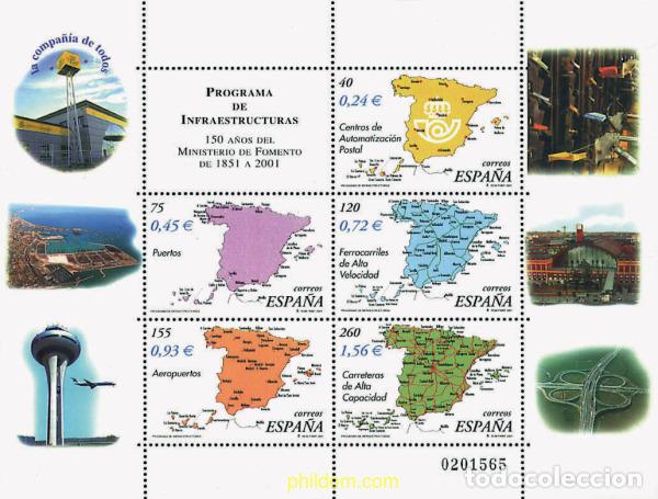 Sellos: 260791 MNH ESPA&Ntilde;A 2001 150 ANIVERSARIO DEL MINISTERIO DE FOMENTO