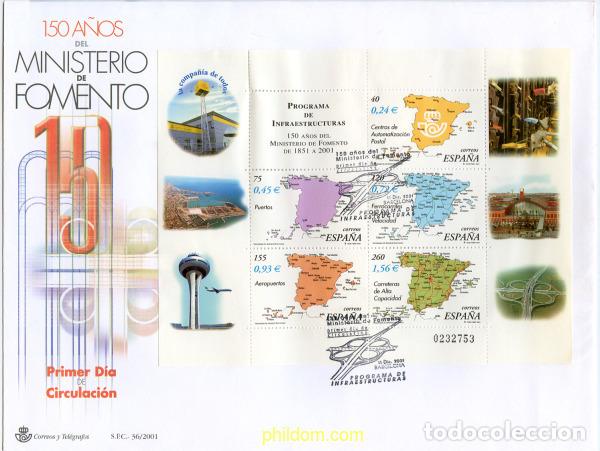 Sellos: 260792 MNH ESPA&Ntilde;A 2001 150 ANIVERSARIO DEL MINISTERIO DE FOMENTO