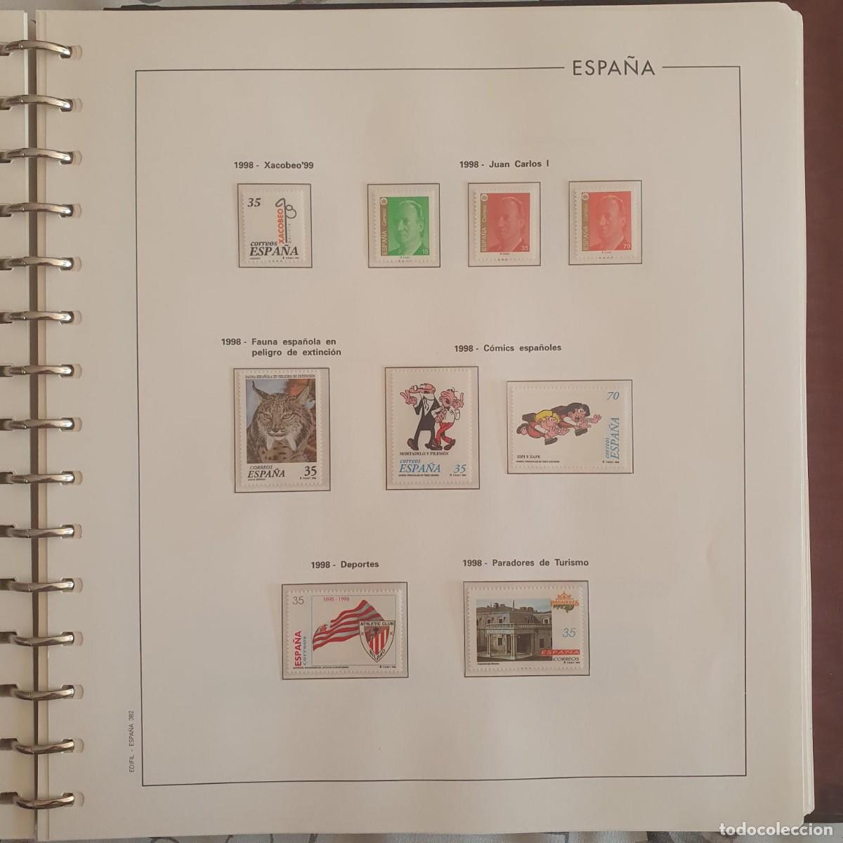 Sellos: A&Ntilde;O COMPLETO ESPA&Ntilde;A 1998 MONTADO HOJAS EDIFIL 3525 ** a 3613 ** SIN CARN&Eacute; 3544C
