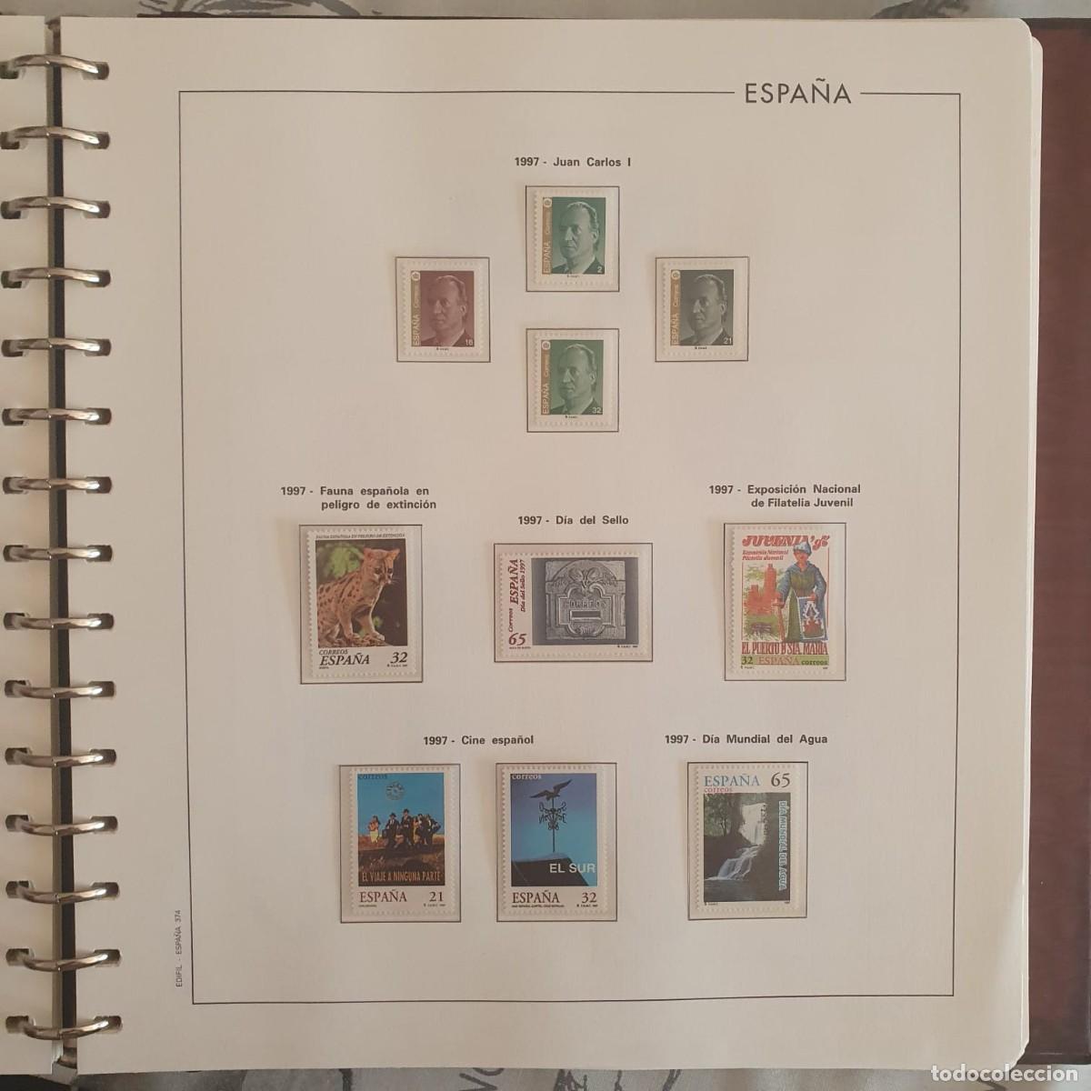 Sellos: A&Ntilde;O COMPLETO ESPA&Ntilde;A 1997 MONTADO HOJAS EDIFIL 3465 ** a 3524 **
