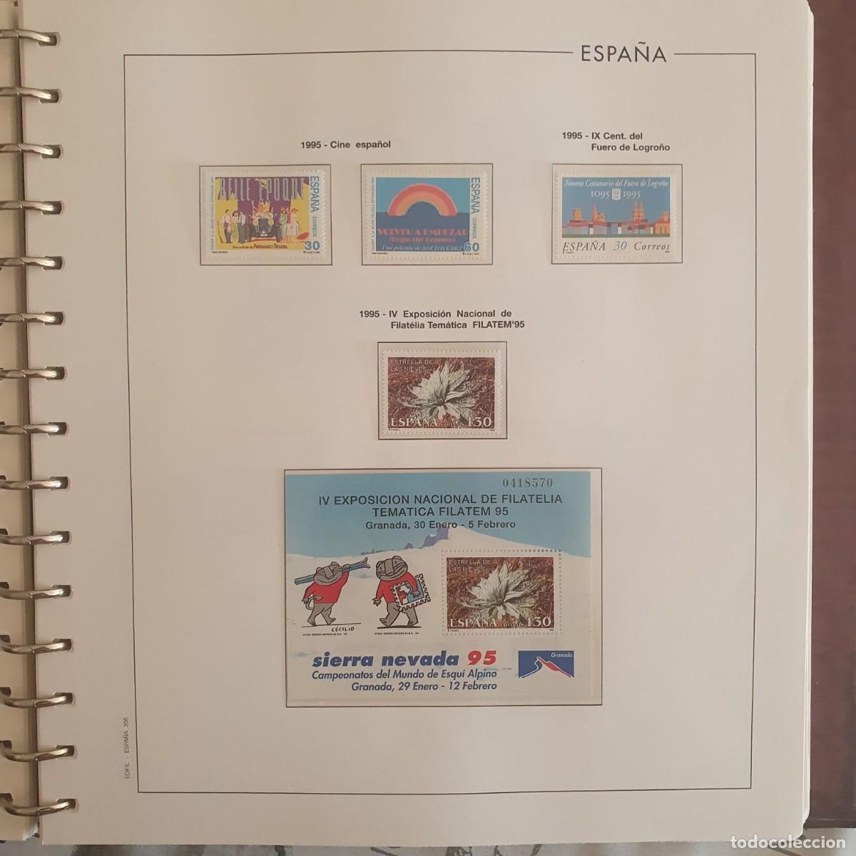 Sellos: A&Ntilde;O COMPLETO ESPA&Ntilde;A 1995 MONTADO HOJAS EDIFIL 3336 ** a 3405 **