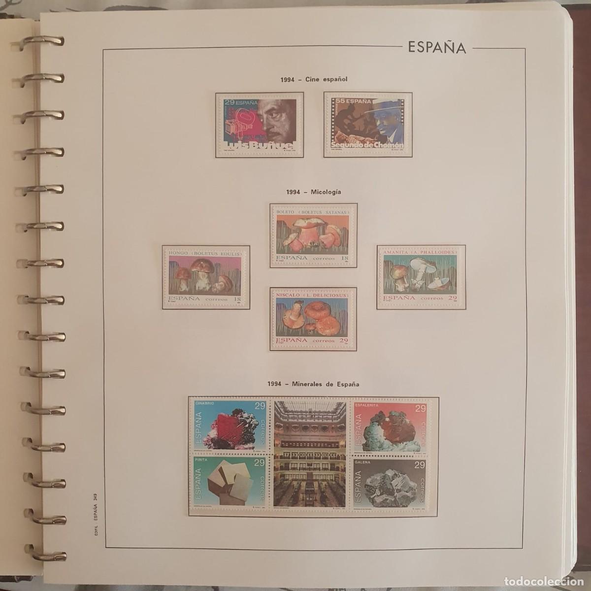 Sellos: A&Ntilde;O COMPLETO ESPA&Ntilde;A 1994 MONTADO HOJAS EDIFIL 3277 ** a 3335 **