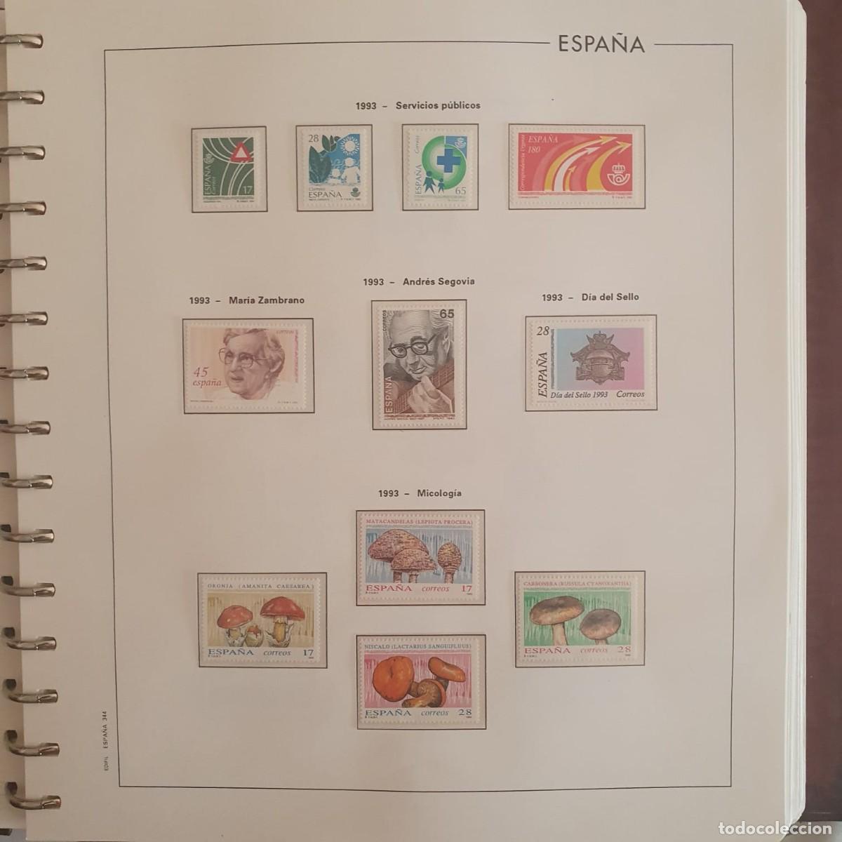 Sellos: A&Ntilde;O COMPLETO ESPA&Ntilde;A 1993 EDIFIL 3237 ** A 3276 **MONTADO HOJAS EDIFIL