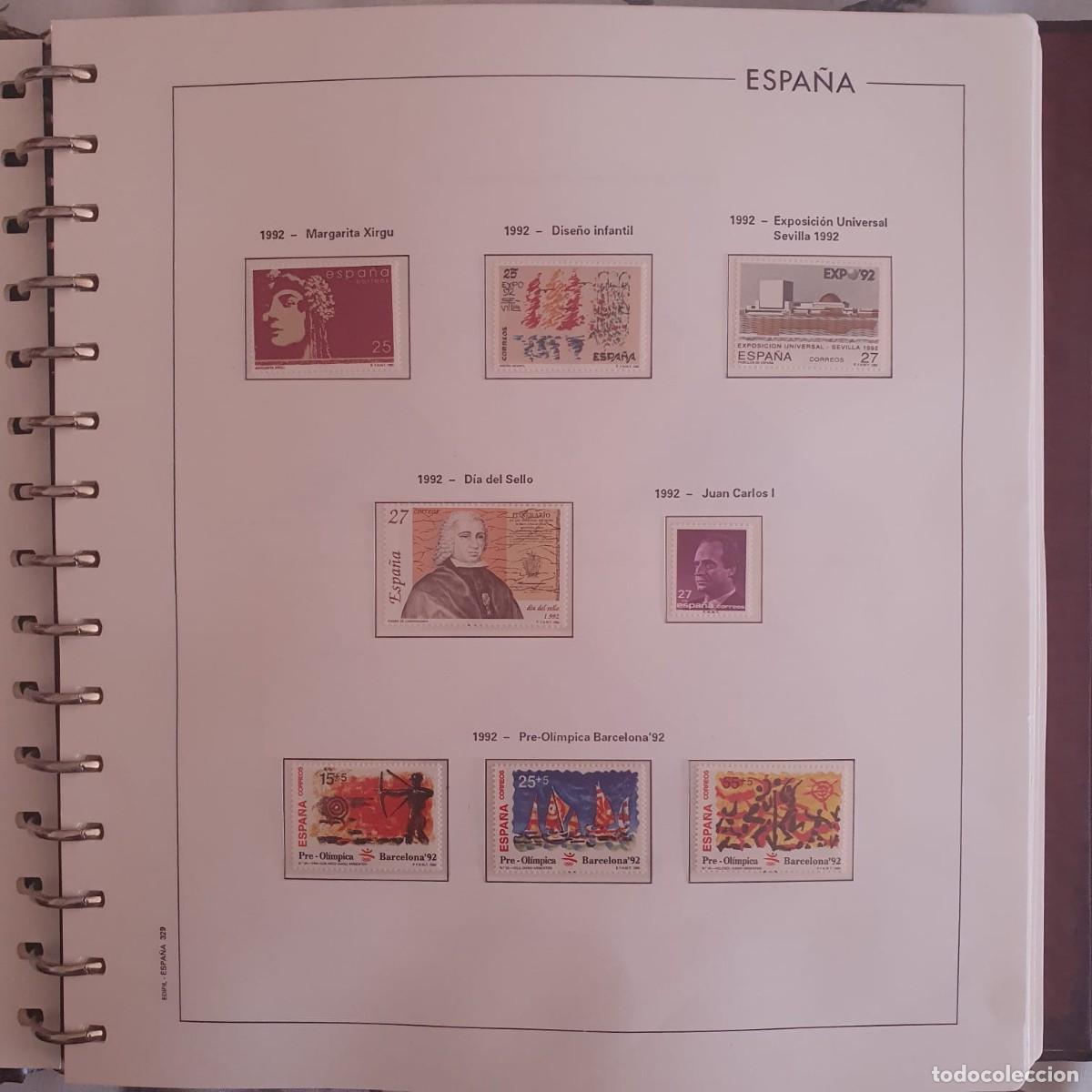Sellos: A&Ntilde;O COMPLETO ESPA&Ntilde;A 1992 EDIFIL 3152 ** A 3236 **MONTADO HOJAS EDIFIL