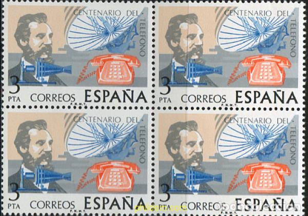 Selos: 235860 MNH ESPA&Ntilde;A 1976 CENTENARIO DEL TELEFONO
