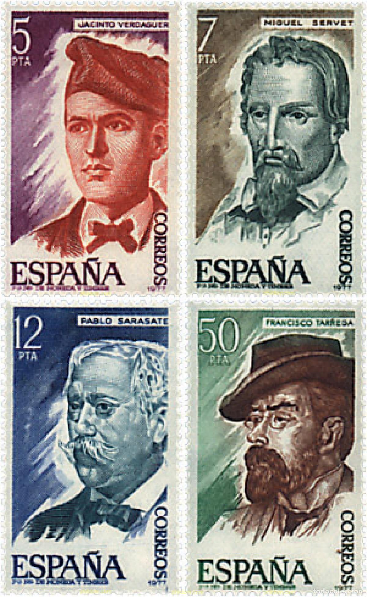 Selos: 84991 MNH ESPA&Ntilde;A 1977 PERSONAJES ESPA&Ntilde;OLES