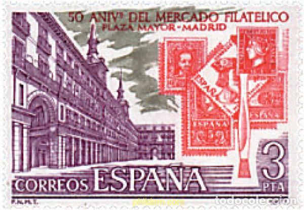 Selos: 84994 MNH ESPA&Ntilde;A 1977 50 ANIVERSARIO DEL MERCADO FILATELICO DE LA PLAZA MAYOR DE MADRID