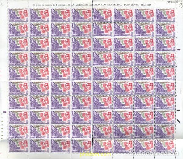 Selos: 341188 MNH ESPA&Ntilde;A 1977 50 ANIVERSARIO DEL MERCADO FILATELICO DE LA PLAZA MAYOR DE MADRID