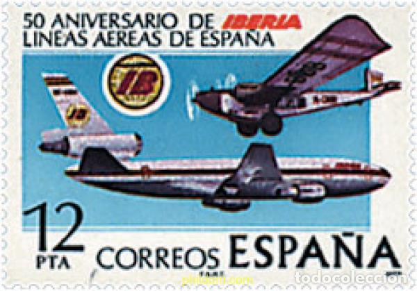Selos: 85003 MNH ESPA&Ntilde;A 1977 50 ANIVERSARIO DE IBERIA, LINEAS AERES ESPA&Ntilde;OLAS
