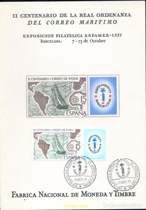 Selos: 272409 MNH ESPA&Ntilde;A 1977 CORREO DE INDIAS. ESPAMER-77