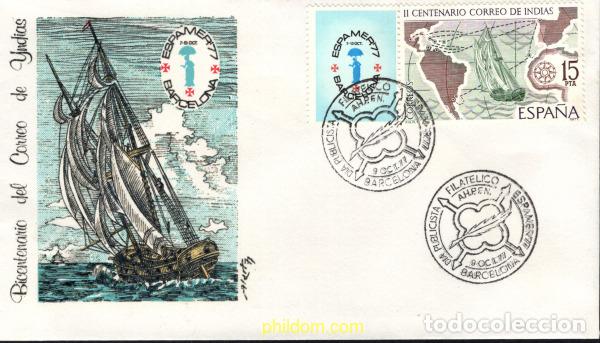 Selos: 541003 MNH ESPA&Ntilde;A 1977 CORREO DE INDIAS. ESPAMER-77