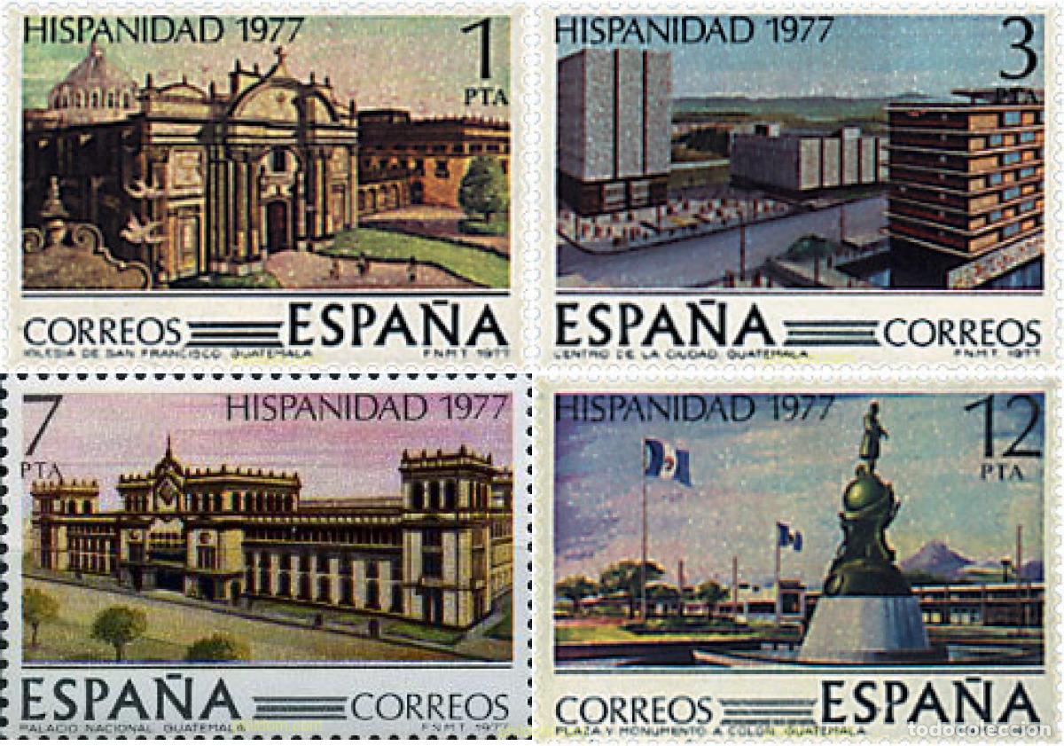 Briefmarken: 85001 MNH ESPA&Ntilde;A 1977 HISPANIDAD. GUATEMALA