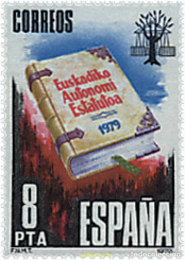 Sellos: 85037 MNH ESPA&Ntilde;A 1979 PROCLAMACION DEL ESTATUTO DE AUTONOMIA DEL PAIS VASCO