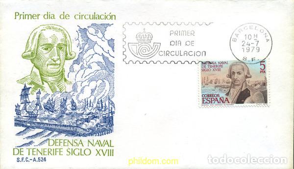 Selos: 281693 MNH ESPA&Ntilde;A 1979 DEFENSA NAVAL DE TENERIFE