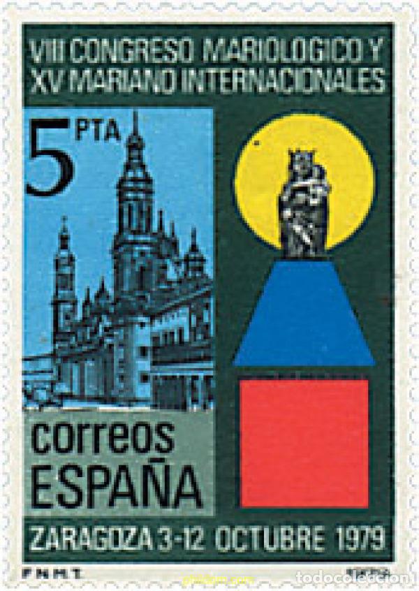 Selos: 85034 MNH ESPA&Ntilde;A 1979 8 CONGRESO MARIOL&Oacute;GICO Y 15 MARIANO INTERNACIONAL EN ZARAGOZA