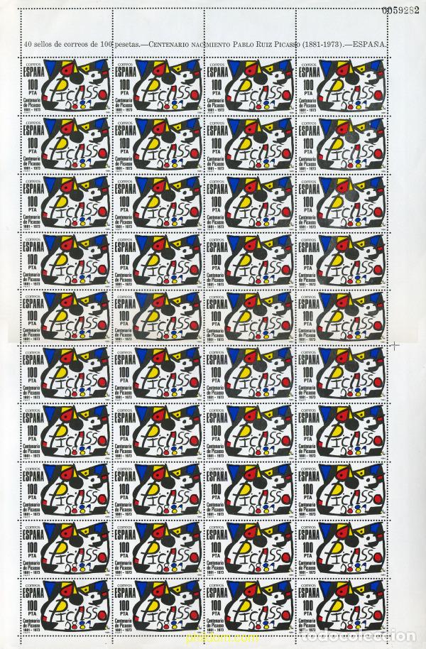 Sellos: 208874 MNH ESPA&Ntilde;A 1981 CENTENARIO DE PABLO RUIZ PICASSO