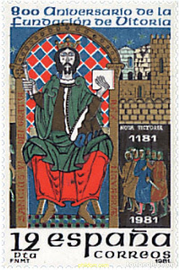 Briefmarken: 85064 MNH ESPA&Ntilde;A 1981 800 ANIVERSARIO DE LA FUNDACION DE VITORIA POR EL REY SANCHO VI DE NAVARRA