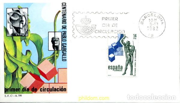Selos: 261391 MNH ESPA&Ntilde;A 1982 CENTENARIO DEL NACIMIENTO DE PABLO GARGALLO