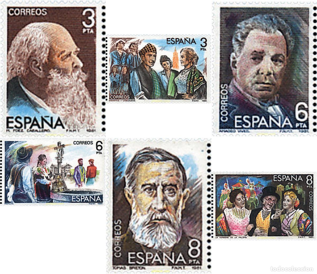 Sellos: 162044 MNH ESPA&Ntilde;A 1982 MAESTROS DE LA ZARZUELA