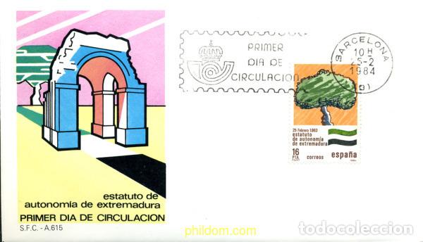 Sellos: 261335 MNH ESPA&Ntilde;A 1984 ESTATUTOS DE AUTONOMIA-EXTREMADURA