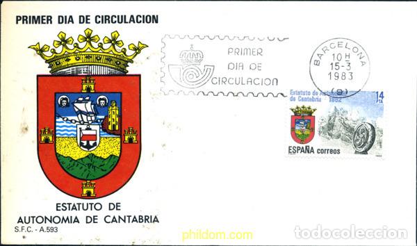 Timbres: 282147 MNH ESPA&Ntilde;A 1983 ESTATUTOS DE AUTONOMIA-ANDALUCIA Y CANTABRIA
