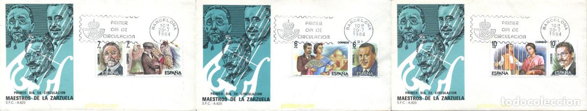 Selos: 261324 MNH ESPA&Ntilde;A 1984 MAESTROS DE LA ZARZUELA