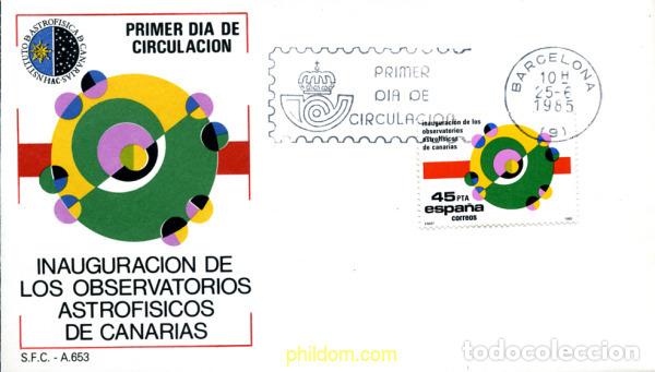 Sellos: 261014 MNH ESPA&Ntilde;A 1985 INAUGURACION DE LOS OBSERVATORIOS INTERNACIONALES DEL INSTITUTO ASTROFISICO