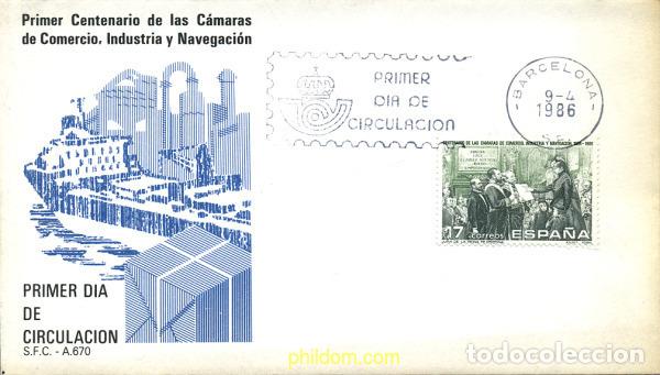 Timbres: 281596 MNH ESPA&Ntilde;A 1986 CENTENARIO DE LA CREACION DE LAS CAMARAS DE COMERCIO, INDUSTRIA Y NAVEGACUO