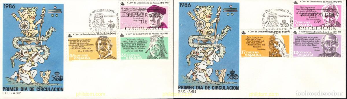 Timbres: 683070 MNH ESPA&Ntilde;A 1986 5 CENTENARIO DEL DESCUBRIMIENTO DE AMERICA